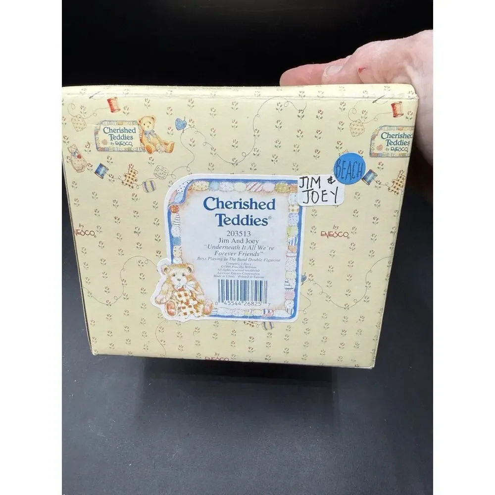 Cherished Teddies Jim & Joey 203513 Beach Sandcastle Brand New! NIB -1